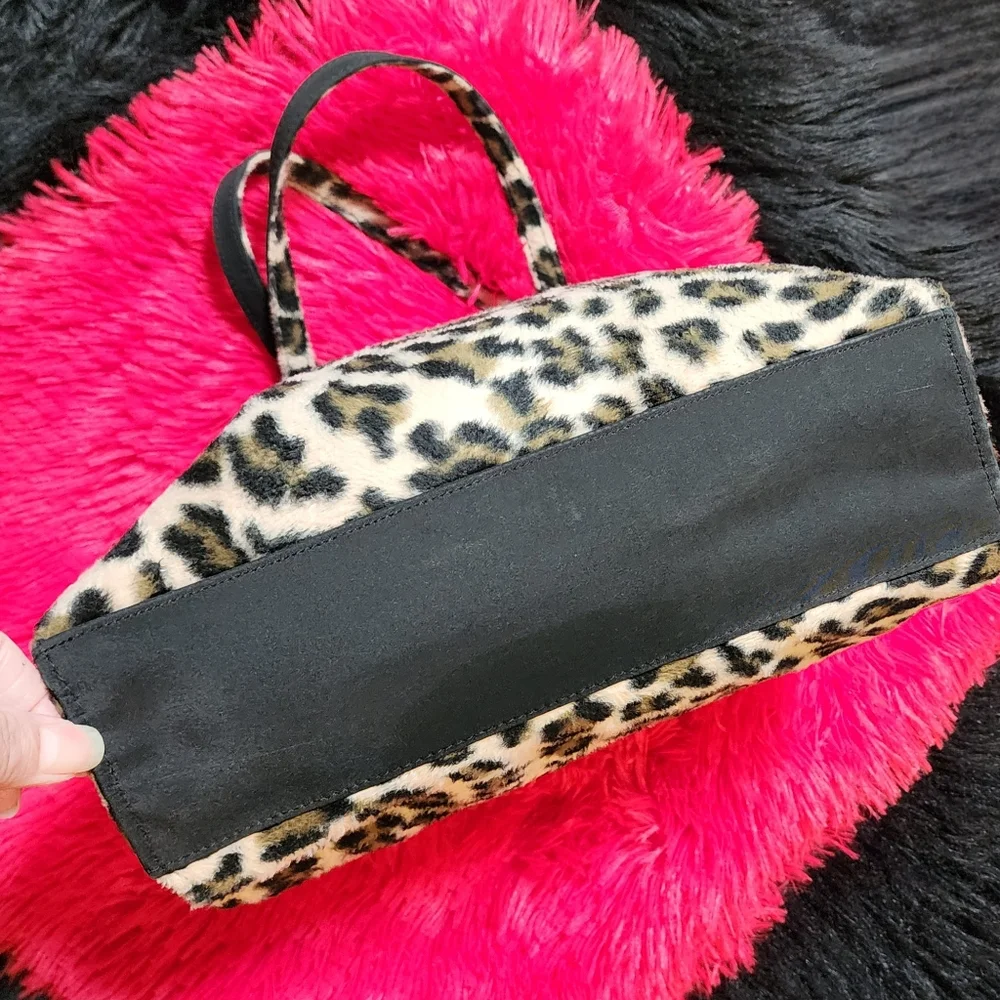 Y2K Faux Fur Animal Print Small Tote